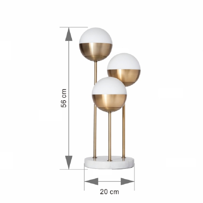 Лампа настольная Geneva Glass Table Lamp Triple Globe фото #num#