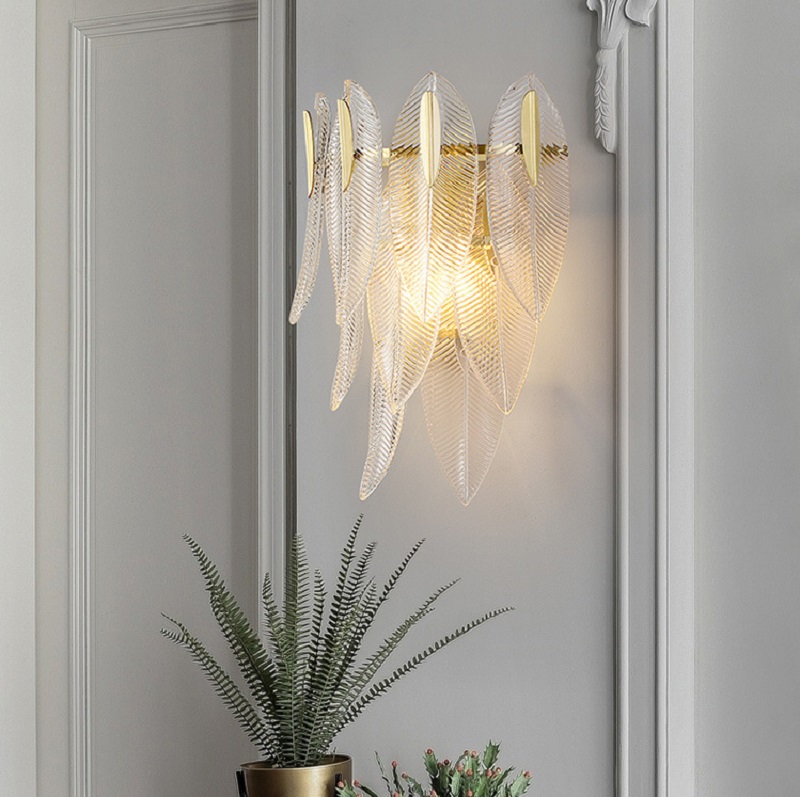 Настенный светильник в стиле постмодерн на металлическом каркасе и абажуром из стекла с рельефным узором NIBA WALL фото 9