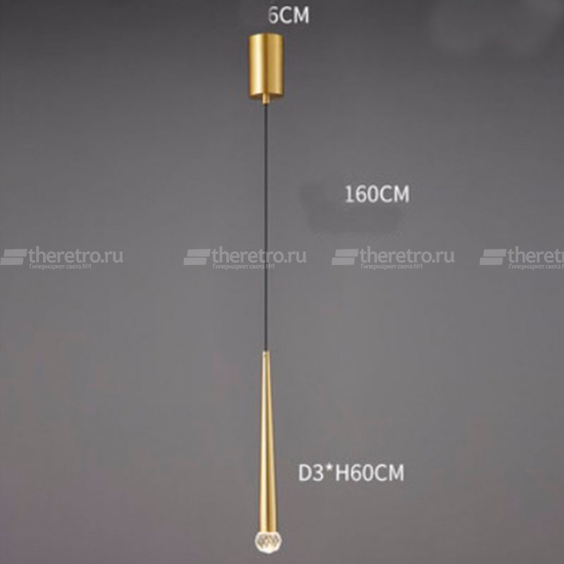 Серия подвесных светодиодных светильников с плафоном удлиненной конической формы и декором в виде хрустального камня MAGRIT LUX фото 4 Серия подвесных светодиодных светильников с плафоном удлиненной конической формы и декором в виде хрустального камня MAGRIT LUX фото 4