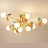 Серия потолочный люстр с шарообразными матовыми плафонами и декором в виде множества разноцветных дисков MATISSE B 6 ламп многоцветный+золото фото 10
